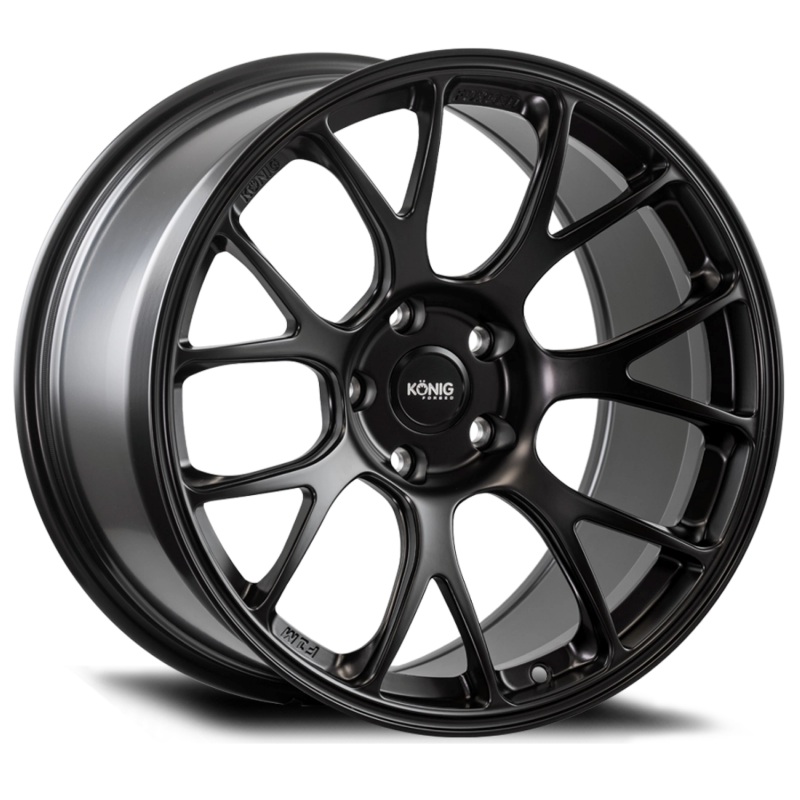 Konig Forged F1M 17X9 4X100 ET45 Satin Black Knurled Bead