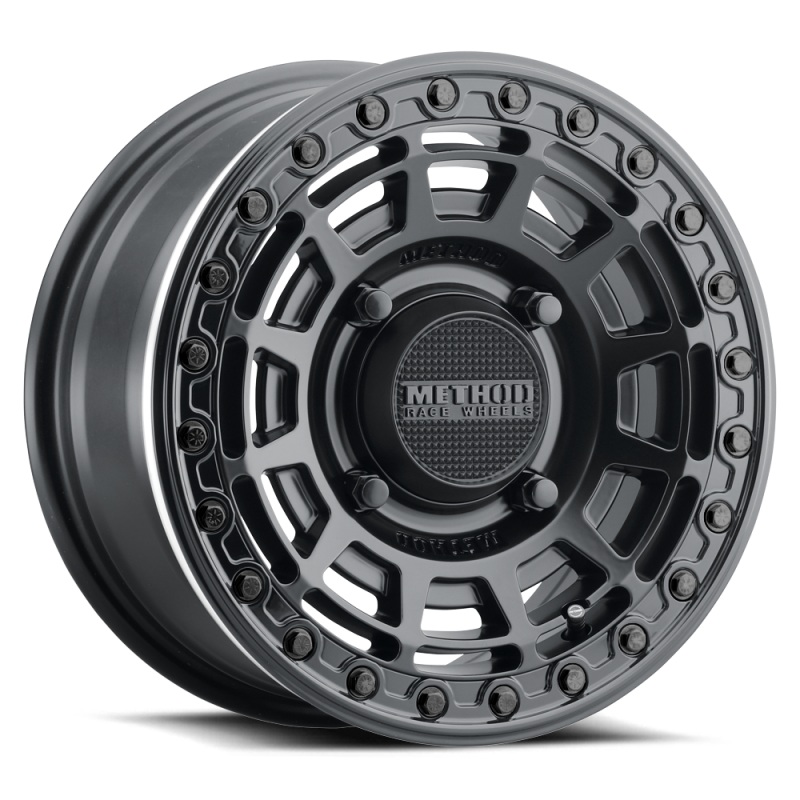 Method MR415 Beadlock 15x10 / 6+4/25mm Offset / 4x136 / 106 CB Matte Black Wheel - Gloss Black Ring