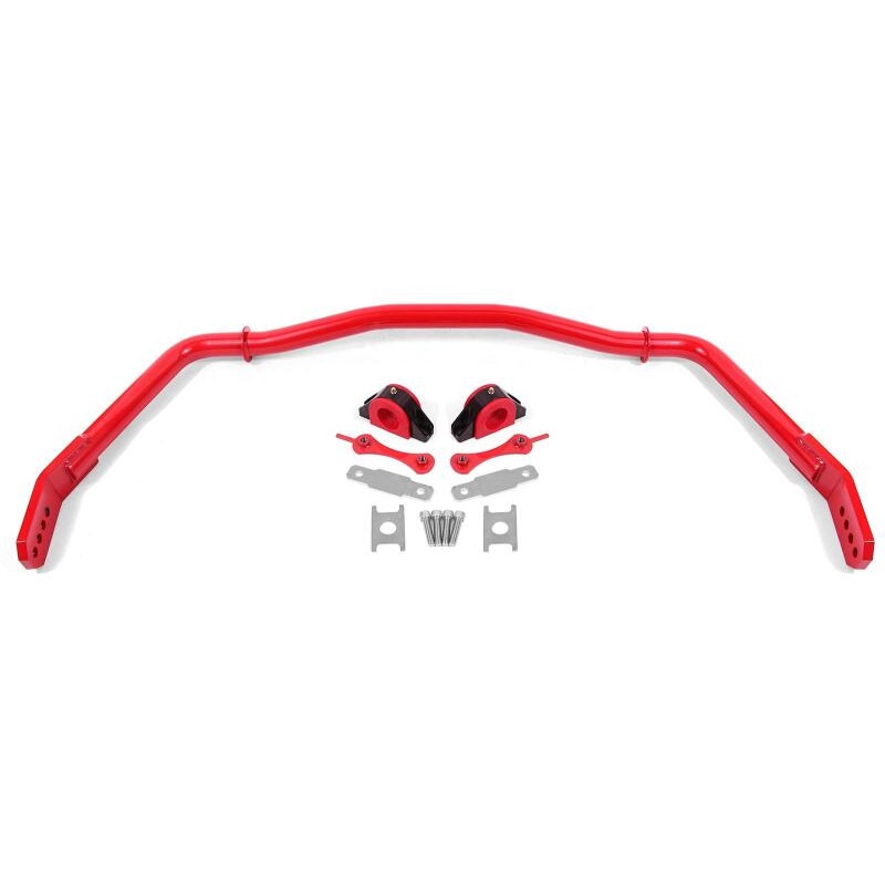 BMR 05-14 Ford Mustang Front Hollow 38mm Sway Bar Kit w/ Bushings - Red
