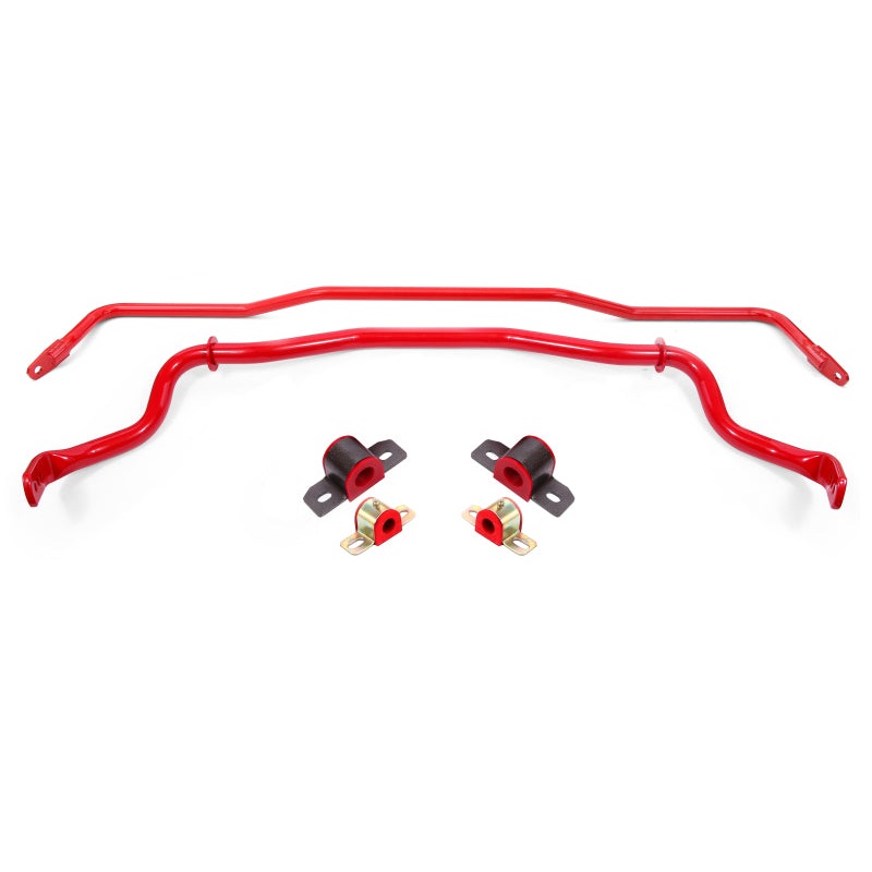 BMR 15-22 S550 Mustang Sway Bar Kit with Bushings Front and Rear Red