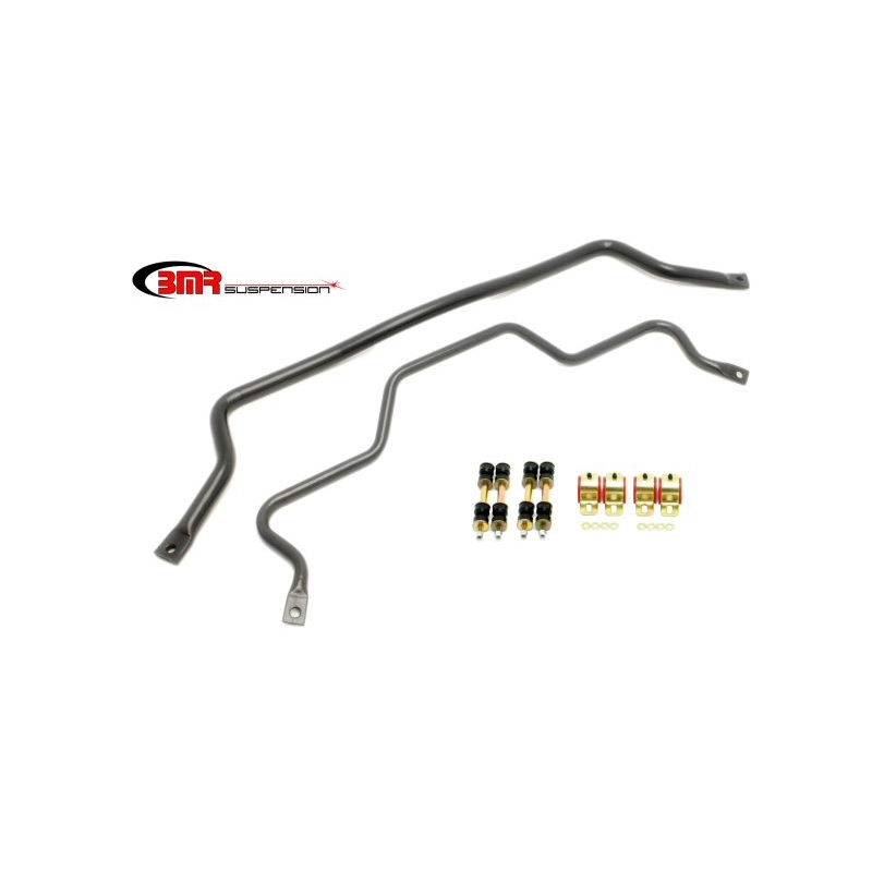 BMR 93-02 F-Body Front (SB001H) & Rear (SB003H) Sway Bar Kit w/ Bushings - Black Hammertone