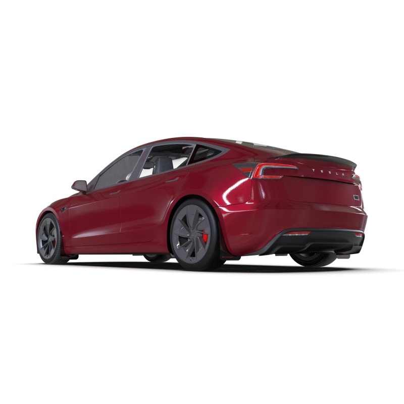 Rally Armor 2024 Tesla Model 3 Highland Black UR Mud Flap Red Logo
