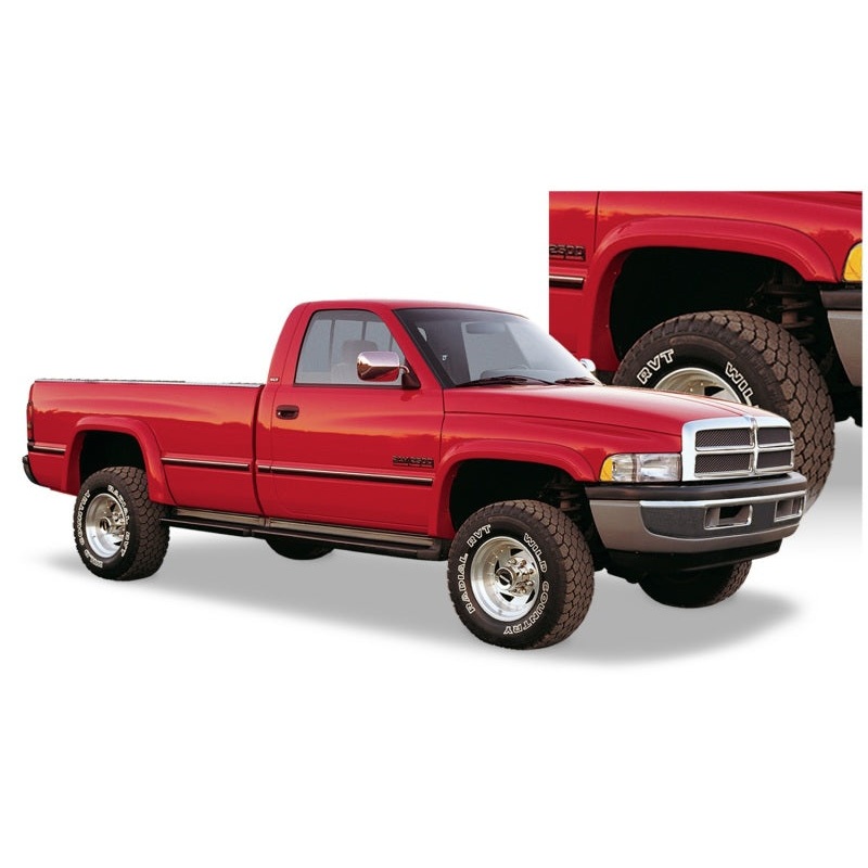 Bushwacker 94-01 Dodge Ram 1500 Fleetside Extend-A-Fender Style Flares 4pc 78.0/96.0in Bed - Black