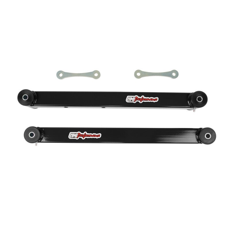 UMI 78-96 GM B-Body Boxed Extended Length Lower Control Arms w/Poly Bushings - Black