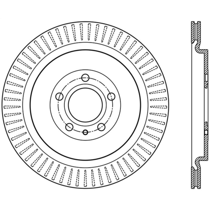 StopTech Premium High Carbon 13-14 Ford Mustang/Shelby GT500 Left Rear Disc Slotted Brake Rotor
