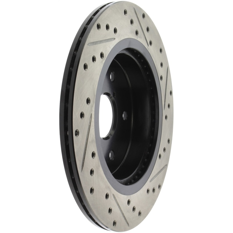 StopTech 16-17 Subaru WRX (w/Eyesight Technology) Sport Slotted & Drilled Rear Right Rotor