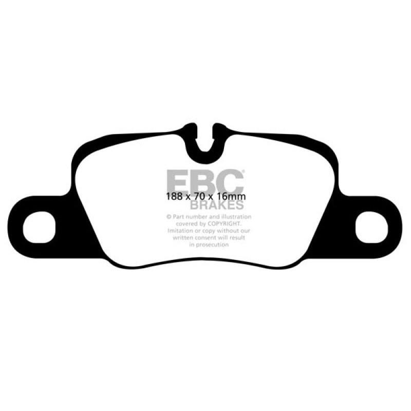 EBC 12-15 Porsche 911 (991) (Cast Iron Rotor only) 3.8 Carrera S Yellowstuff Rear Brake Pads