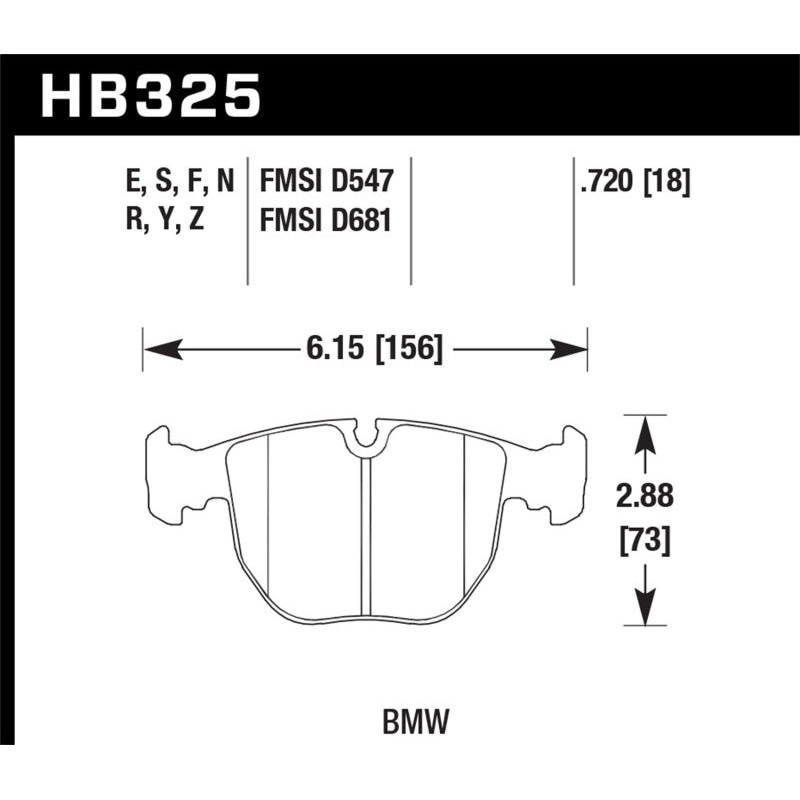 Hawk 04-06 BMW X5 3.0i/4.4i HPS 5.0 Street Front Brake Pads