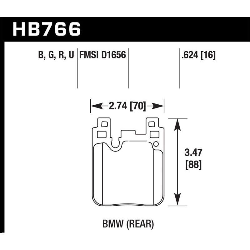 Hawk 2014 BMW 228i 2.0L Base Blue Painted Caliper Rear ER-1 Brake Pads
