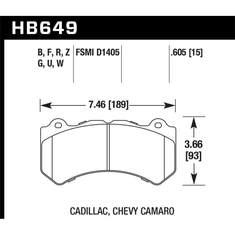 Hawk DTC-80 09-15 Cadillac CTS-V Front Race Brake Pads