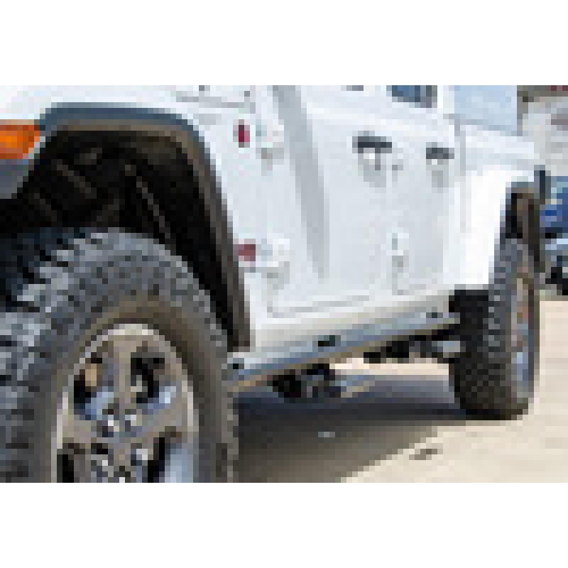N-Fab RKR Step System 2019 Jeep Wrangler JT 4 Door Truck Full Length - Tex. Black - 1.75in