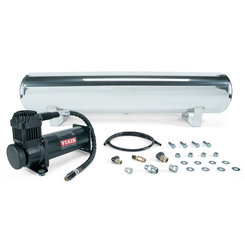 Air Lift 4 Gal. Polished Tank w/ Viair 444b Blk Compressor (Incl. Fittings & Mounting Hardware)