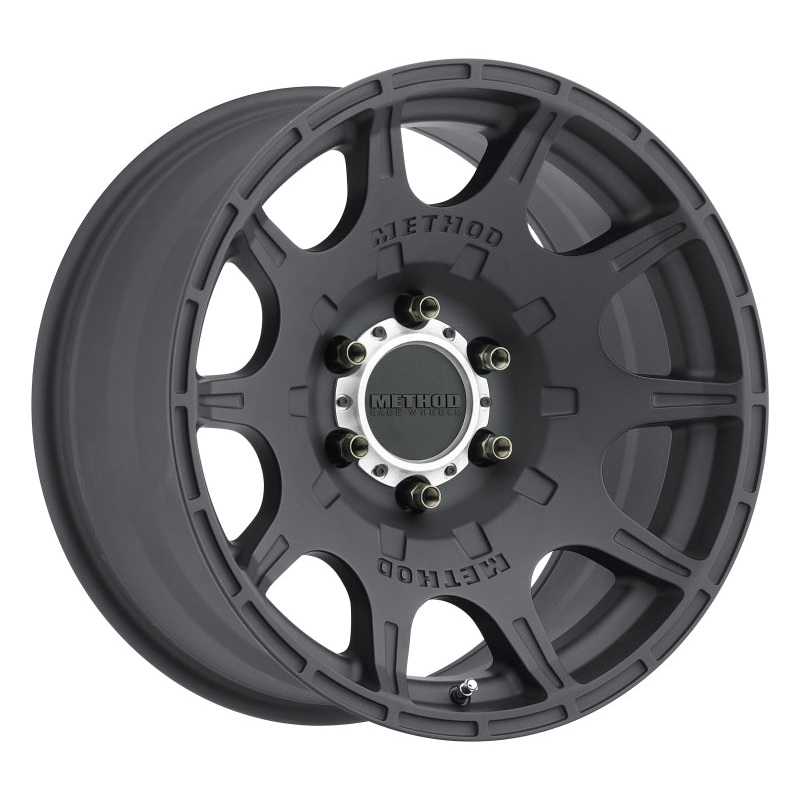 Method MR308 Roost 17x8.5 0mm Offset 6x5.5 106.25mm CB Matte Black Wheel