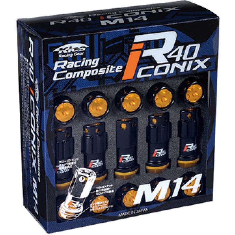 Project Kics 14x1.25 R40 Iconix Lock & Lug Nuts - Black w/Red Cap (16+4 Locks)