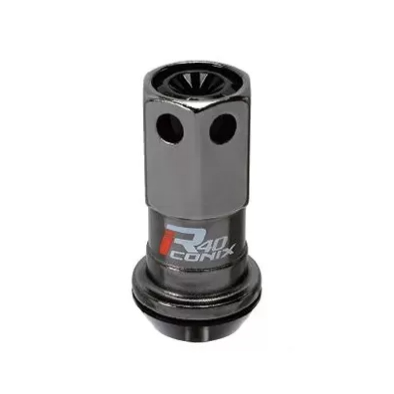 Project Kics R40 Iconix  12x1.25 Black Lug Nut (Black Seat) - 1pc