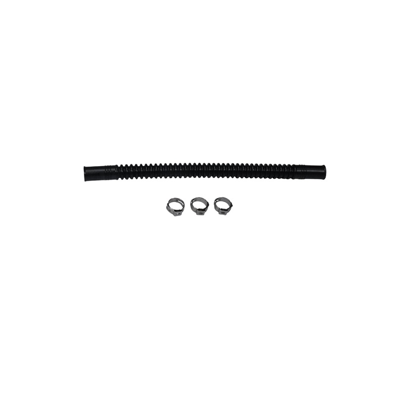 Deatschwerks Convoluted Tubing 200mm length x 10mm ID Side 1 x 10mm ID Side 2 - Black