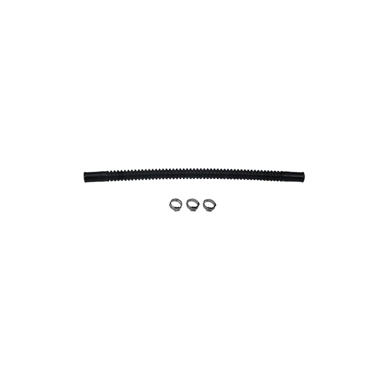 Deatschwerks Convoluted Tubing 230mm Length x 8mm ID Side 1 x 10mm ID Side 2 - Black
