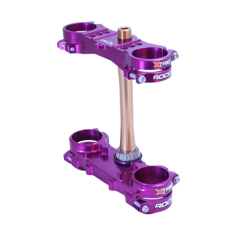 XTrig 06+ Yamaha YZ 125 ROCS Tech Triple Clamp 25 mm. Offset M12 - Purple