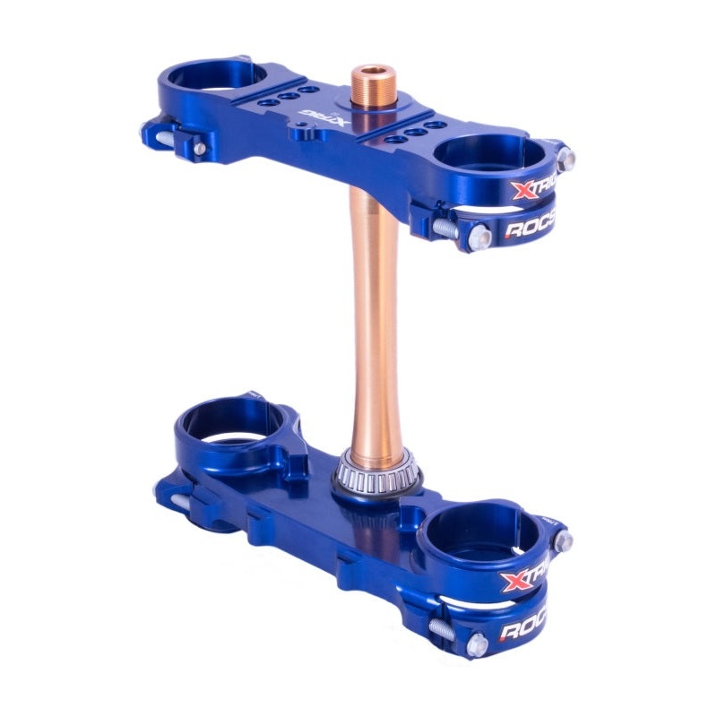 XTrig 2024 Yamaha YZ250F/ 23+ YZ450F ROCS Tech Triple Clamp 22 mm. Offset M12 - Blue