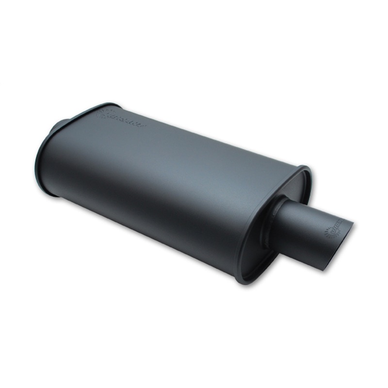 STREETPOWER Flat Black Oval Muffler; 4 in. Inlet; w/5 in. Tip; - CFRI736073602