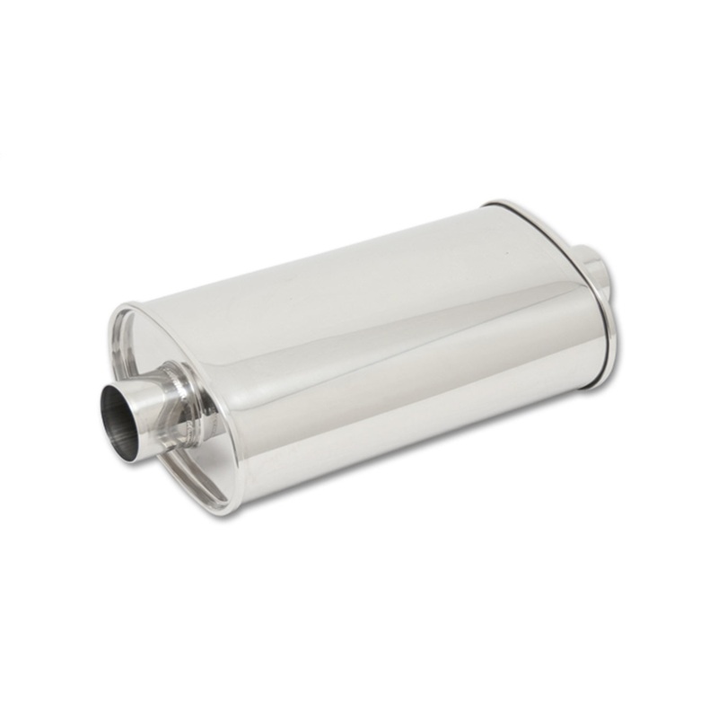 STREETPOWER Oval Muffler; 3.5 in. Inlet/Outlet; Center/Center; w/5 in. Tip; - CFRI736073739