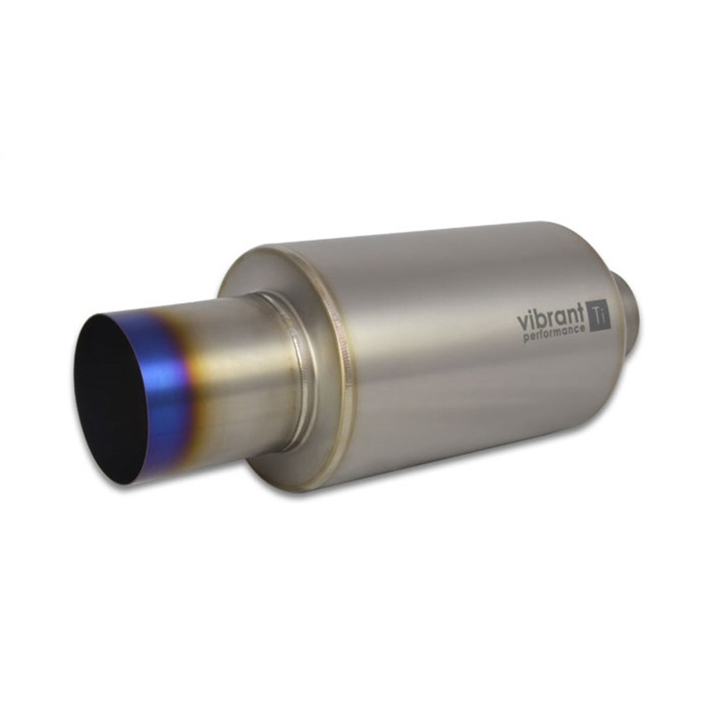 Titanium Muffler; 2.5 in. Inlet/Outlet; w/Straight Cut Burnt Tip; - CFRI736072670