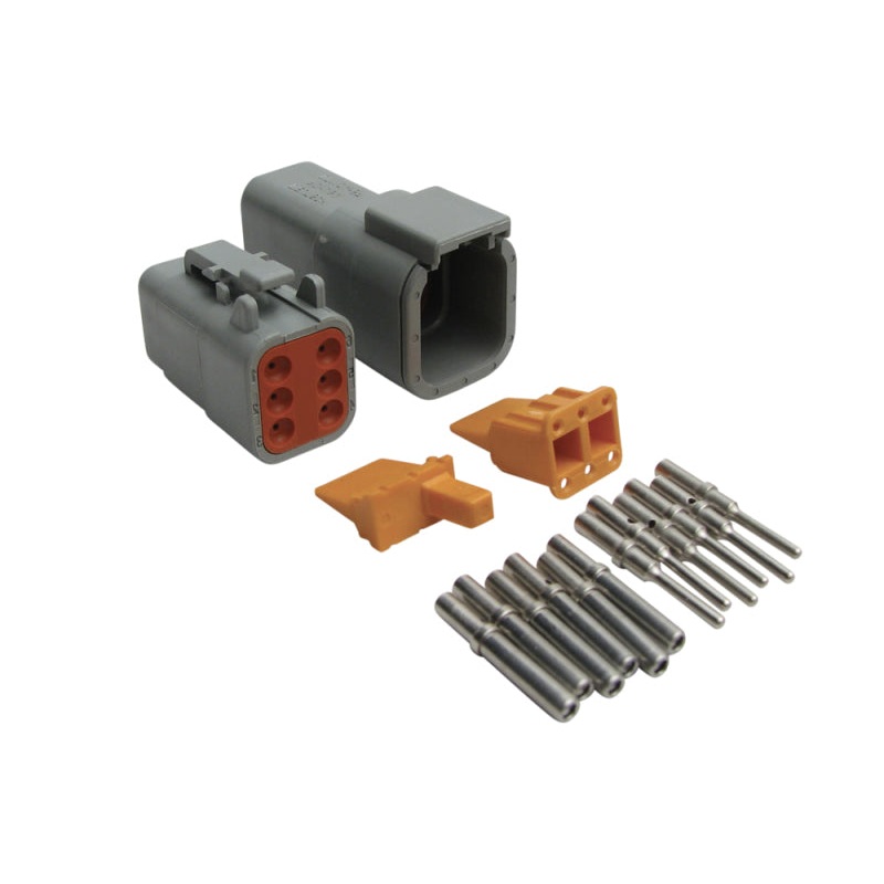 Haltech Matching Set of Deutsch DTM-6 Connectors 7.5 Amp Plug & Pins