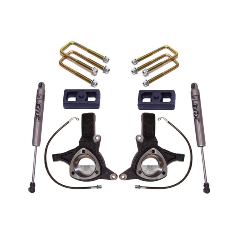 MaxTrac 07-16 GM C1500 2WD w/Cast Steel Susp. 4.5in/2in MaxPro Elite Spindle Lift Kit w/FOX Shocks