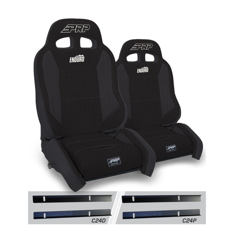 PRP 03-06 Jeep Wrangler TJ Enduro Elite Suspension Seat Crawl Edition - Black (Pair)