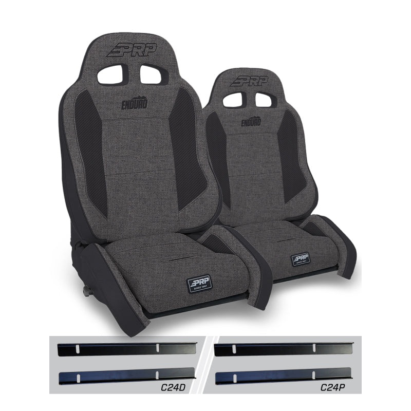 PRP 03-06 Jeep Wrangler TJ Enduro Elite Suspension Seat Crawl Edition - Gray (Pair)