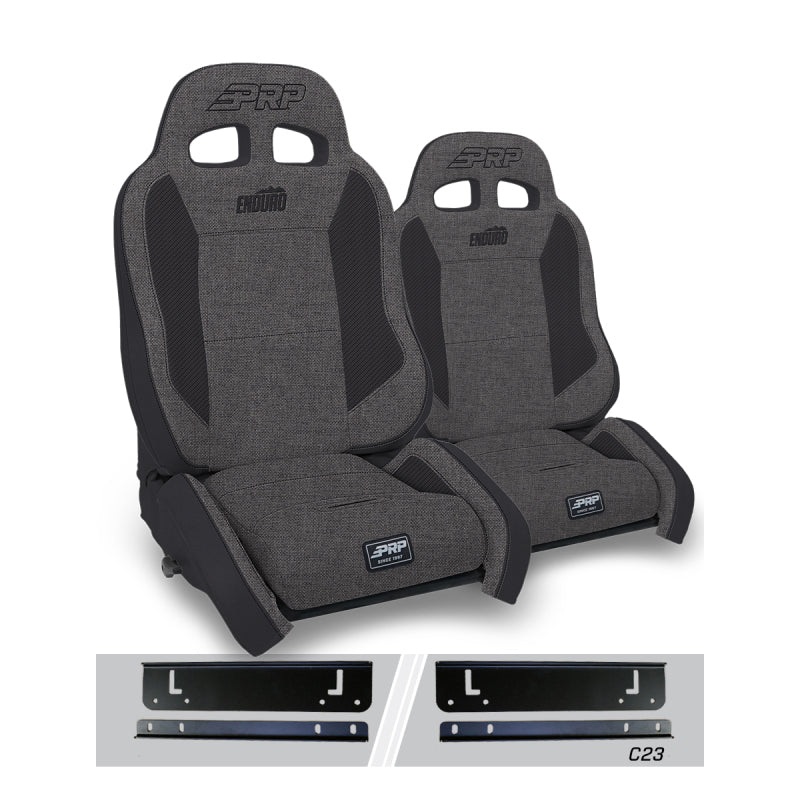 PRP 97-02 Jeep Wrangler TJ Enduro Elite Suspension Seat Crawl Edition - Gray (Pair)
