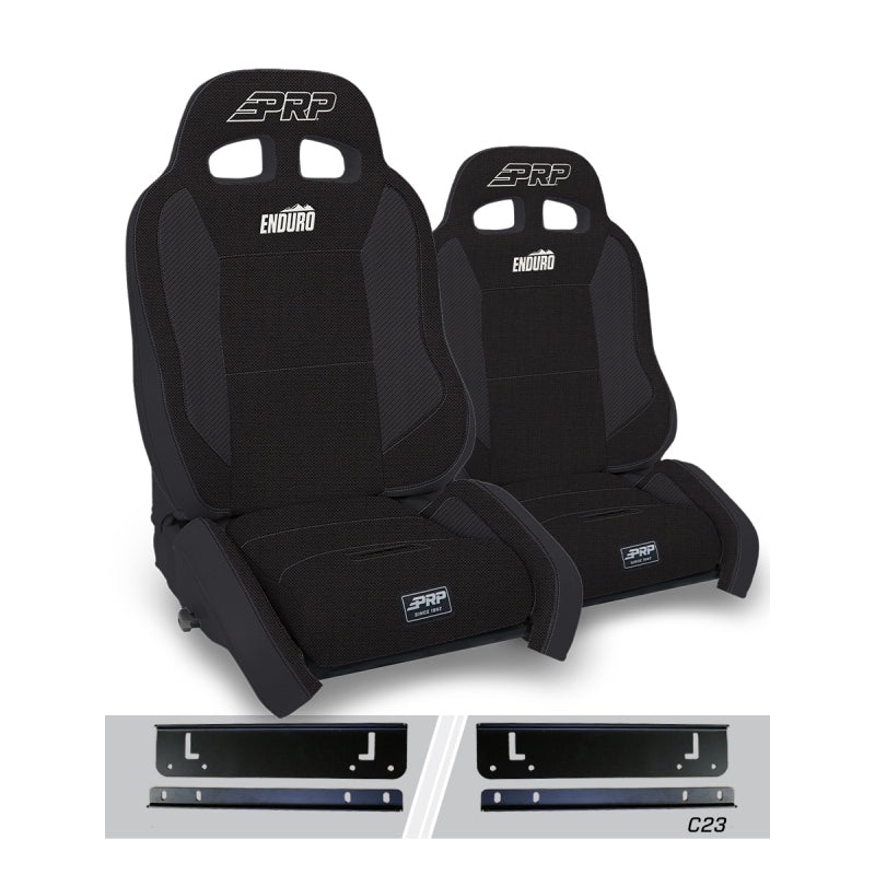 PRP Seats 97-02 Jeep Wrangler TJ Enduro Elite Suspension Seat Crawl Edition (Pair) - Black
