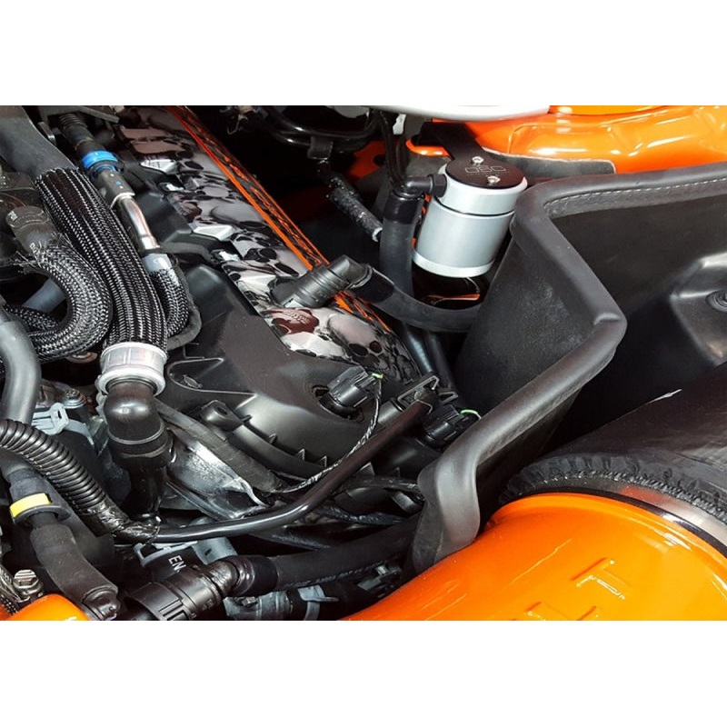 Clearance - J&L 2011-2017 Ford Mustang GT Driver Side Oil Separator 3.0 - Clear Anodized