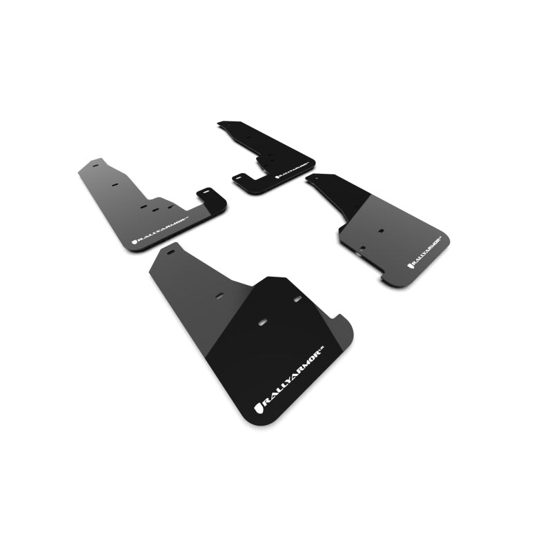 Rally Armor 18-22 Jeep Grand Cherokee SRT Trackhawk Black UR Mud Flap - White Logo