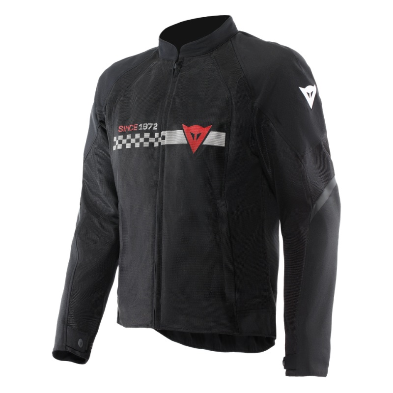 Dainese Herosphere Air Tex Jacket Black/White Stripes/Red Size - 52