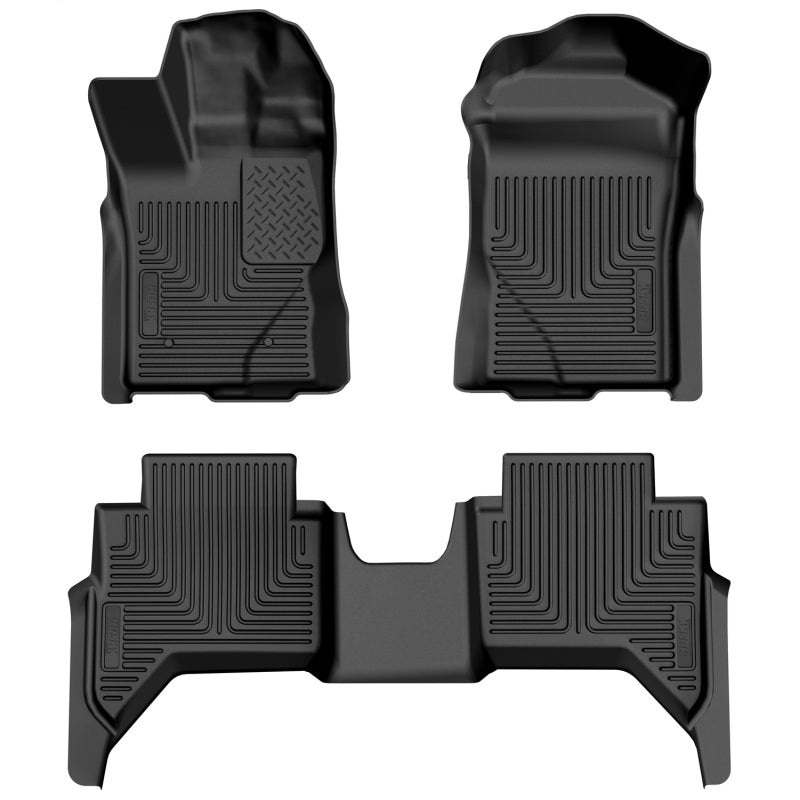 Husky Liners 2024 Ford Ranger CC/SuperCrew Weatherbeater Front & 2nd Seat Floor Liners - Black