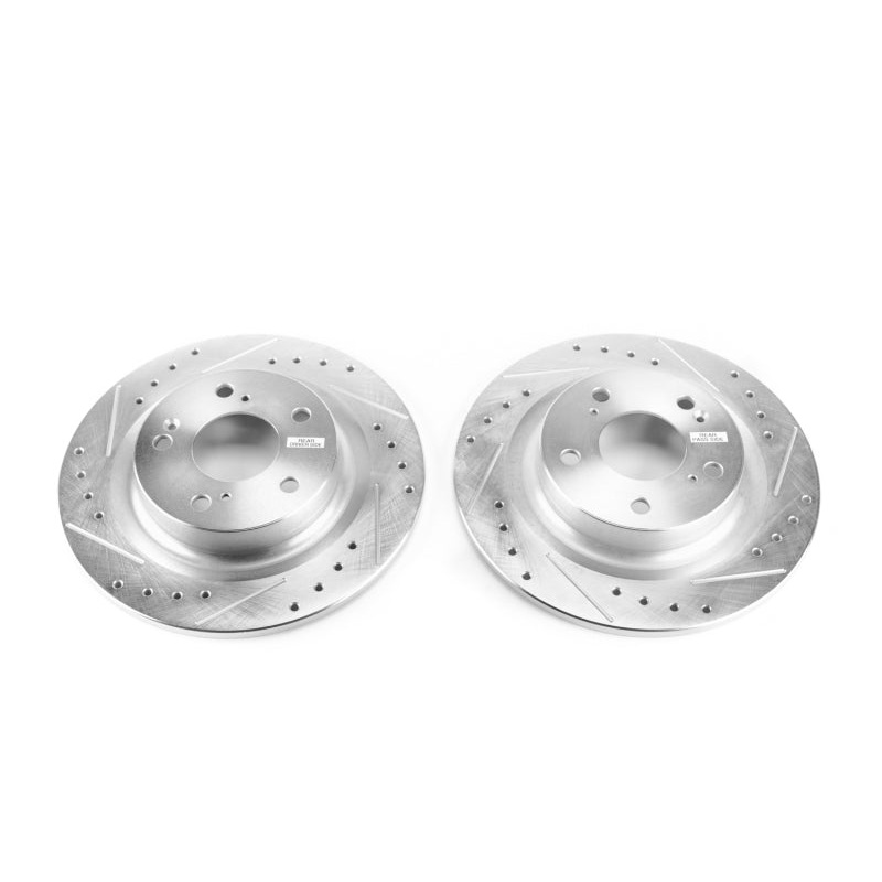 Power Stop 17-18 Honda Civic Rear Evolution Drilled & Slotted Rotors - Pair