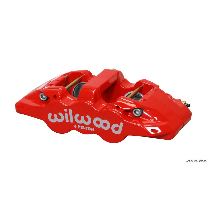Wilwood Caliper-Aero4-L/H - Red 1.88/1.62in Pistons 1.25in Disc