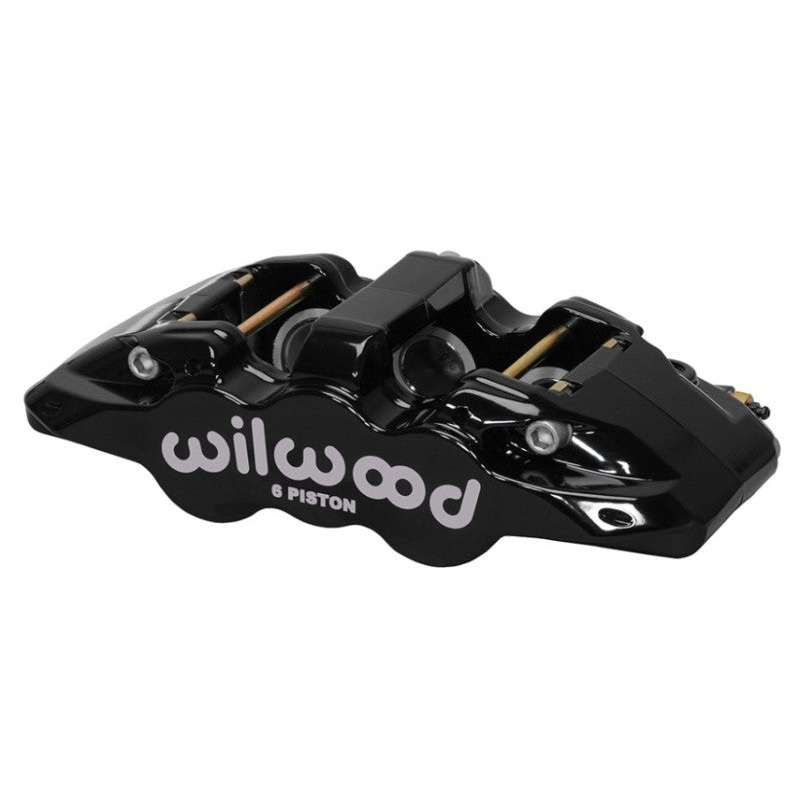 Wilwood Caliper-Aero6-R/H - Black 1.62/1.12/1.12in Pistons 1.25in Disc