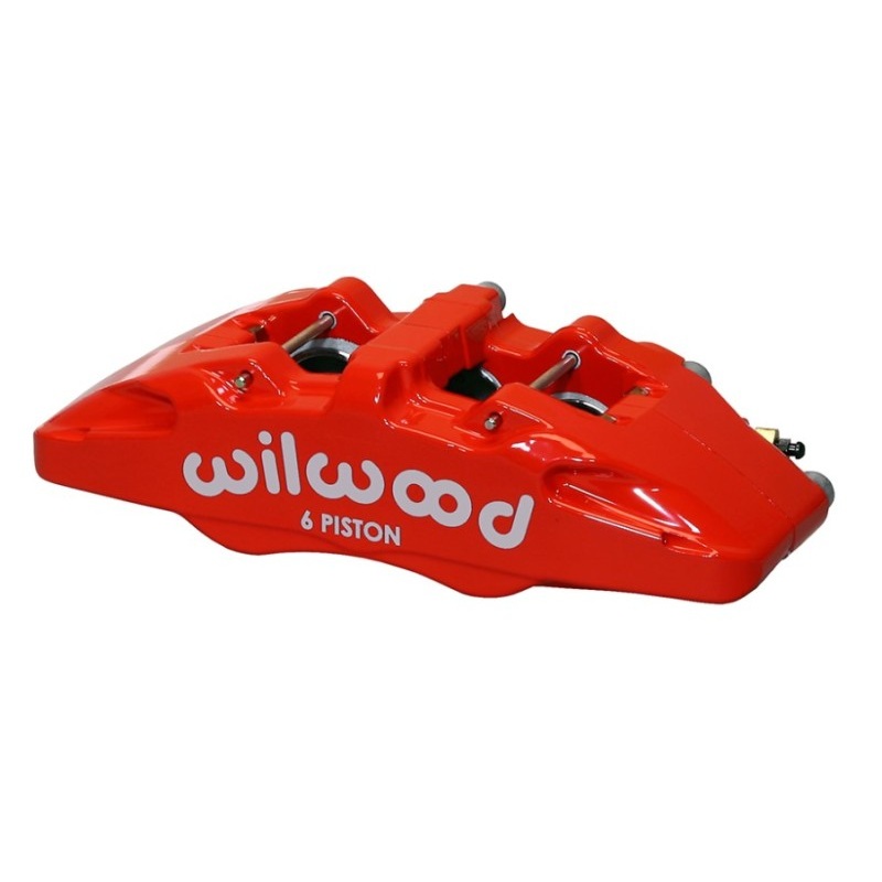 Wilwood Caliper-Forged Dynapro 6 5.25in Mount-Red-L/H 1.62/1.12/1.12in Pistons 1.10in Disc