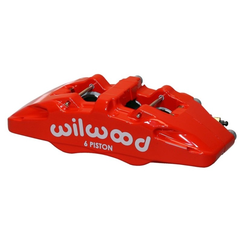 Wilwood Caliper-Forged Dynapro 6 5.25in Mount-Red-R/H 1.62/1.38in/1.38in Pistons 1.10in Disc