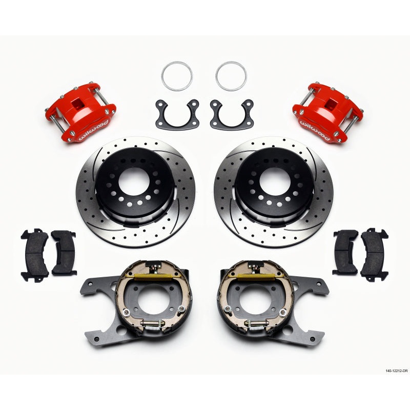 Wilwood D154 P/S P-B Kit Drilled-Red Small Ford 2.50in Offset