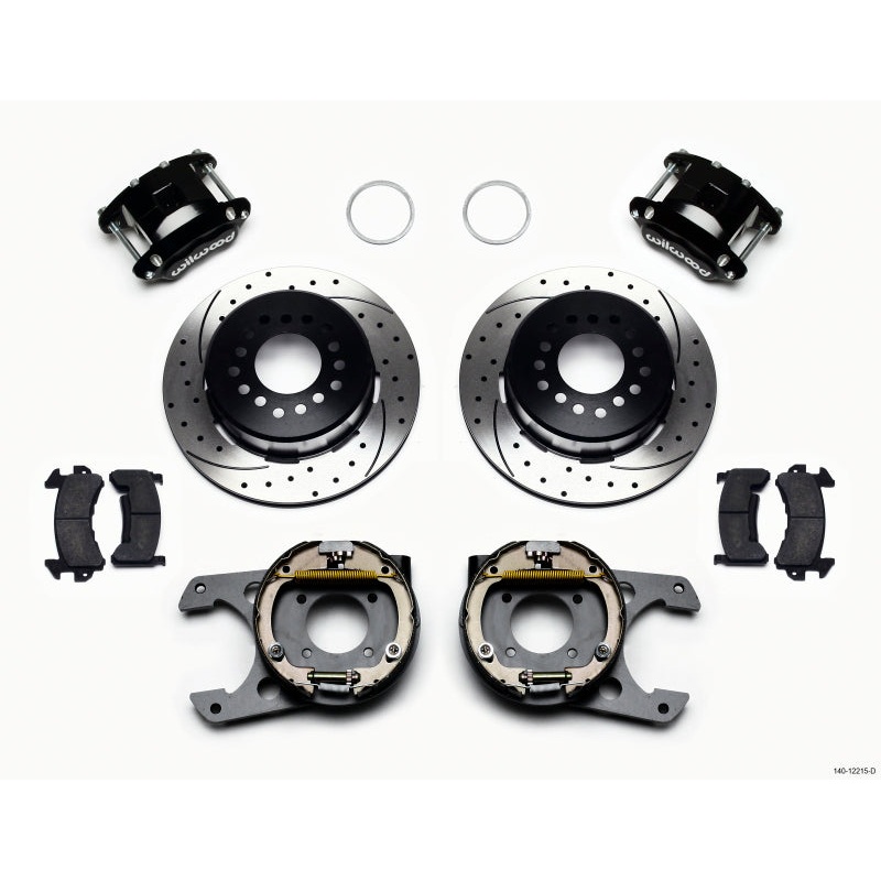 Wilwood D154 P/S Park Brake Kit Drilled Chevy 12 Bolt 2.75in Off w/ C-Clips