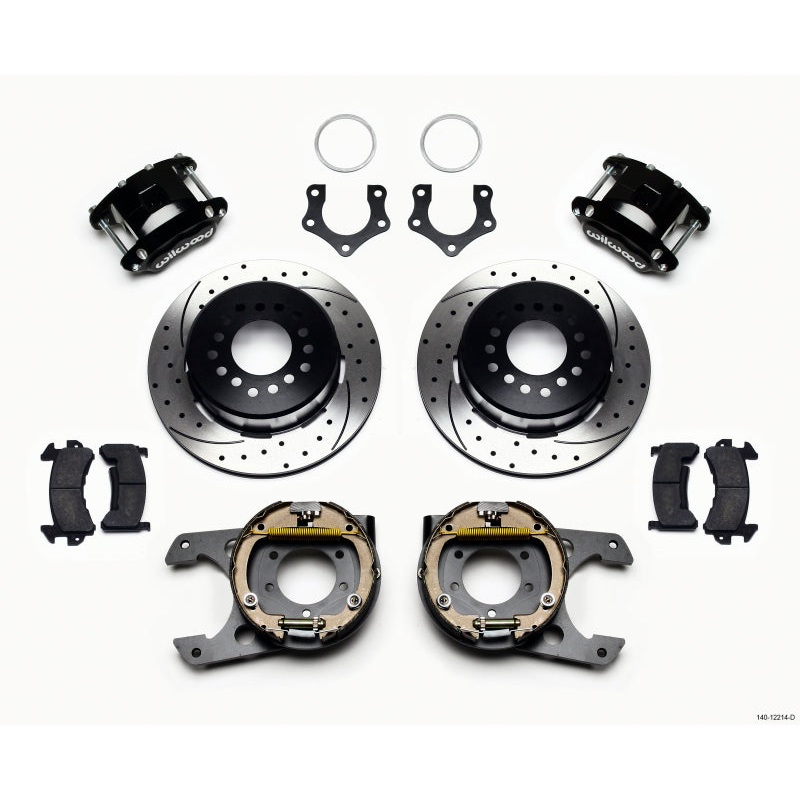 Wilwood D154 P/S Park Brake Kit Drilled Mopar/Dana 2.36in Off w/Snap Ring Brng