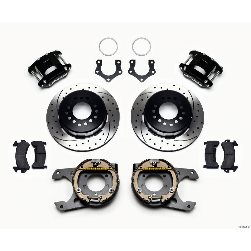 Wilwood D154 P/S Park Brake Kit Drilled Mopar/Dana 2.50in Off w/Snap Ring Brng