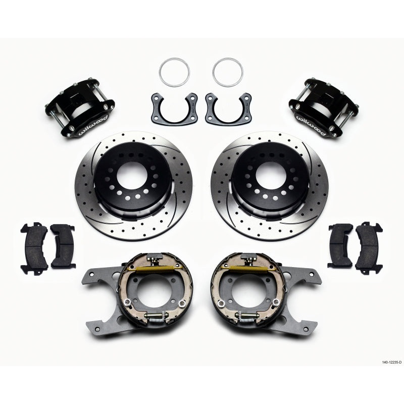 Wilwood D154 P/S Park Brake Kit Drilled New Big Ford 2.50in Off Front Mount