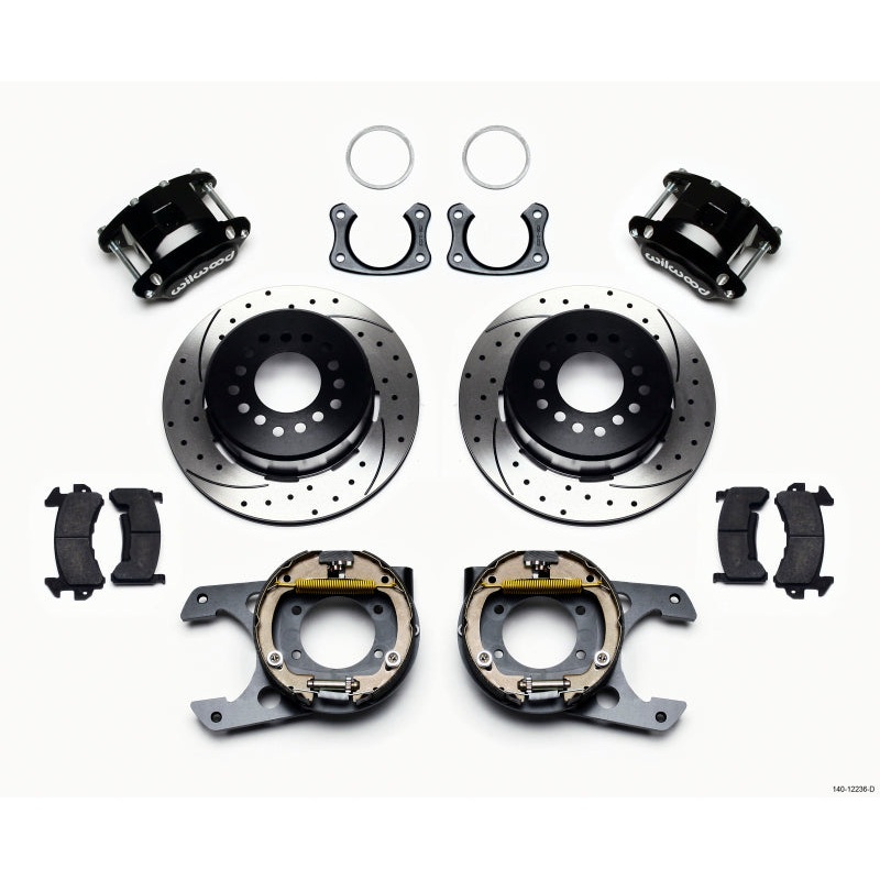 Wilwood D154 P/S Park Brake Kit Drilled New Big Ford 2.50in Off Staggerd Mount