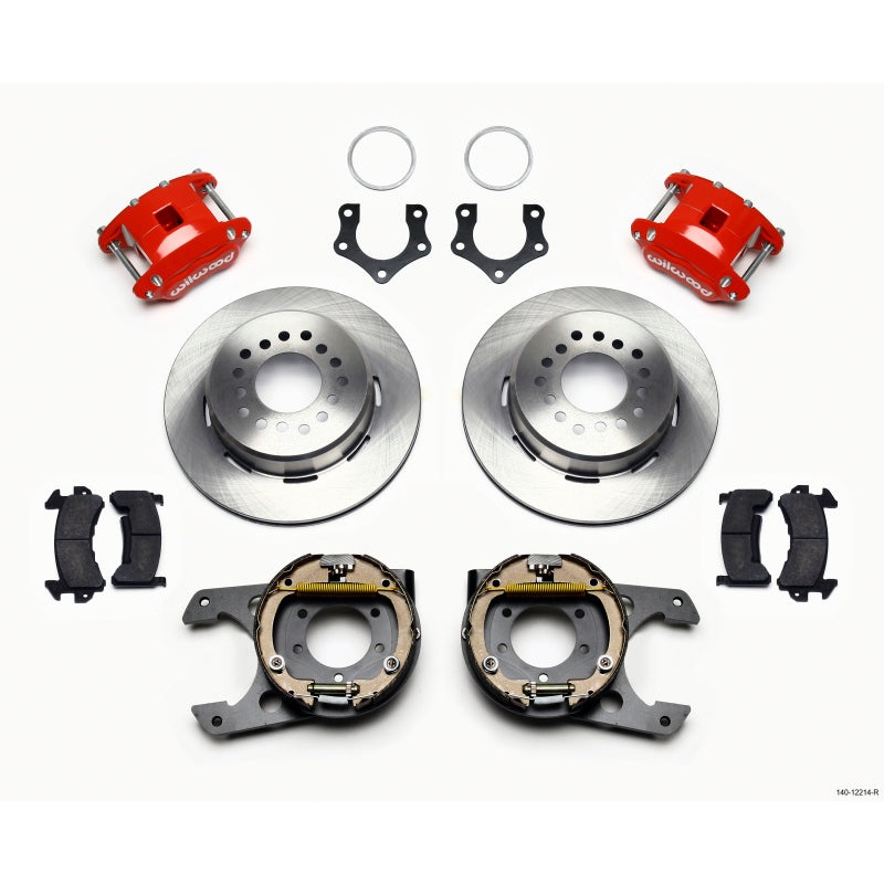 Wilwood D154 P/S Park Brake Kit Red Mopar/Dana 2.36in Off w/Snap Ring Brng