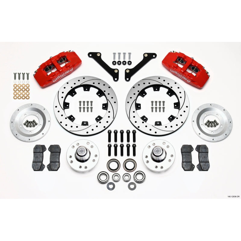 Wilwood Dynapro 6 Front Hub Kit 12.19in Drilled Red 79-81 Camaro