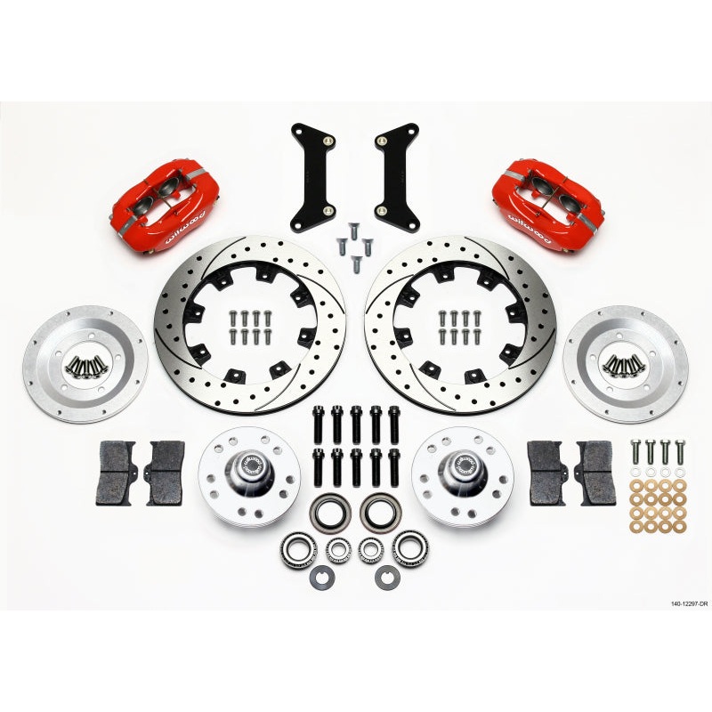 Wilwood Forged Dynalite Front Kit 12.19in Drilled Red 79-87 GM G Body